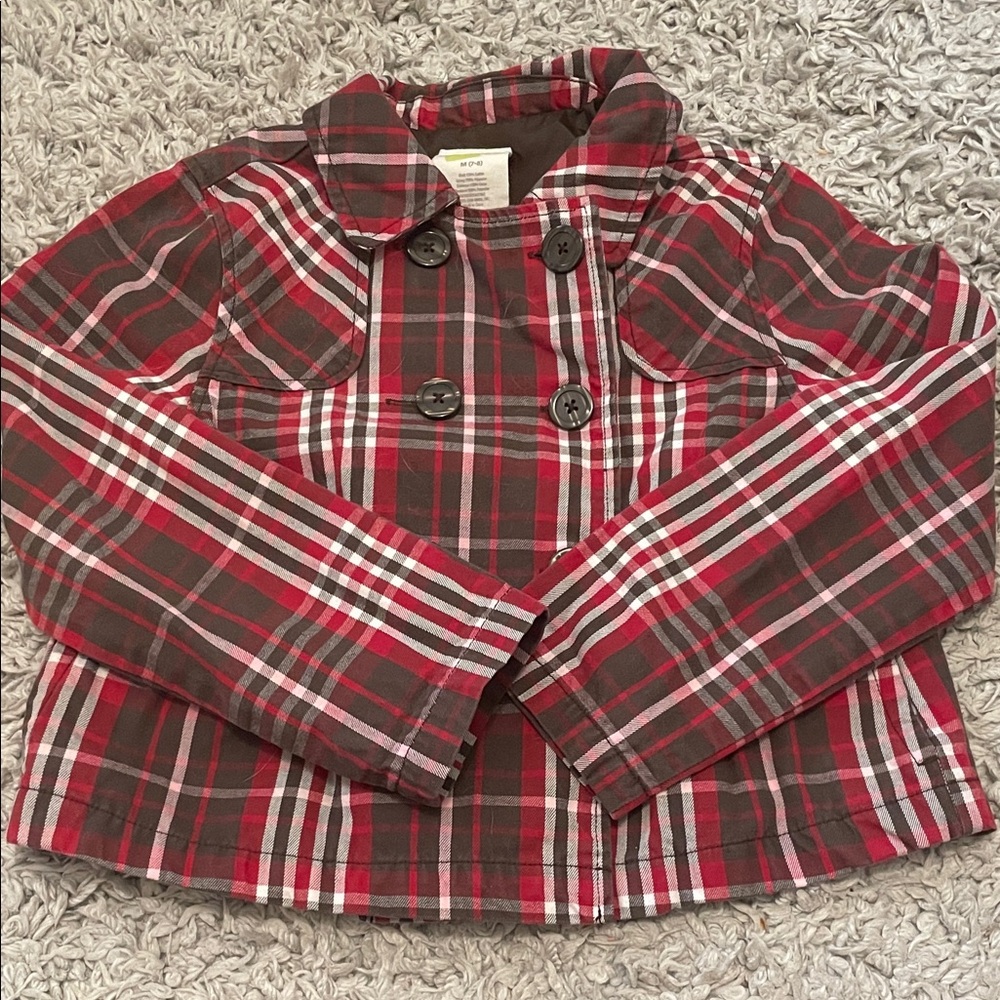 2011 Crazy 8 “Back to School” Plaid Crop Jacket, Size M (7-8)